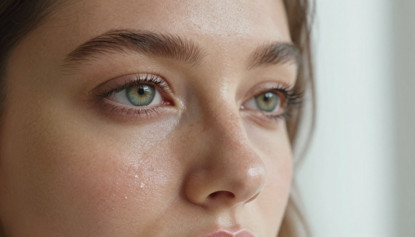 Close-up beauty portrait with realistic skin detail