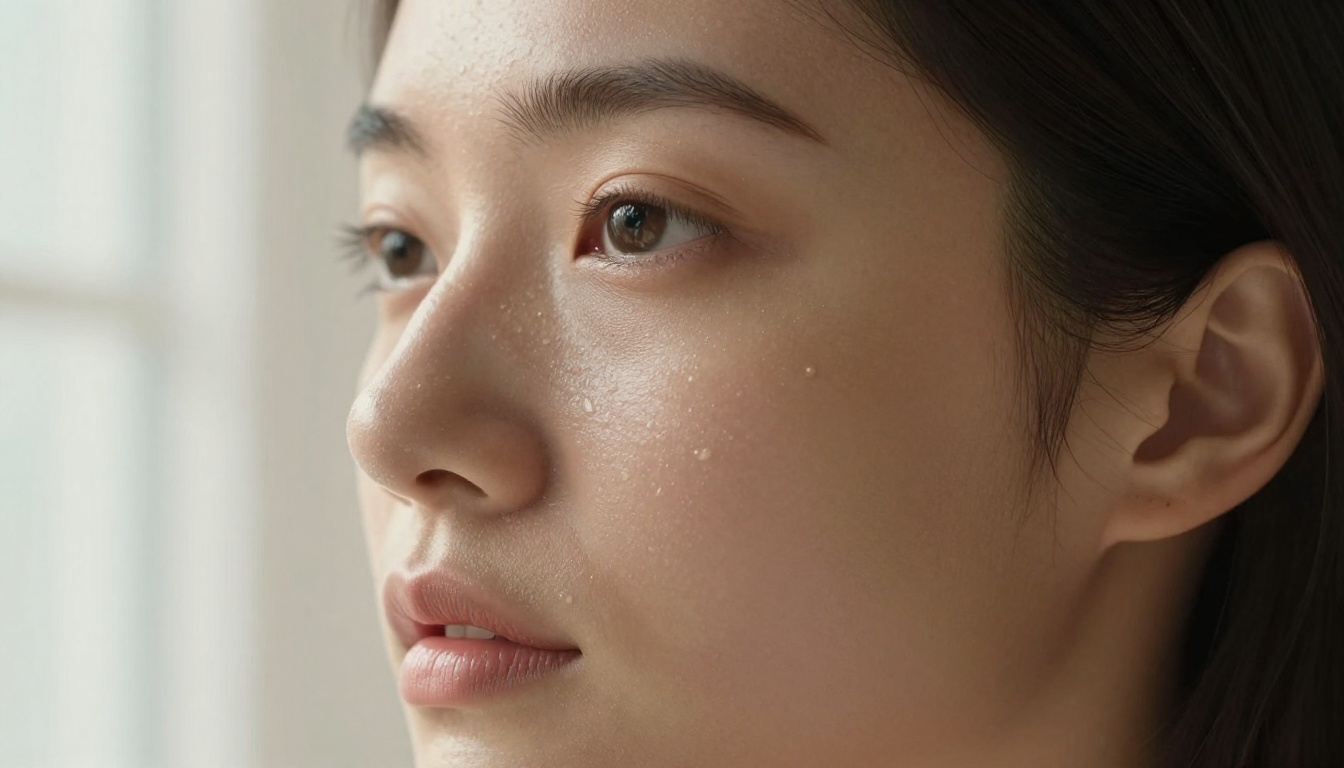 Macro beauty detail showing realistic skin texture
