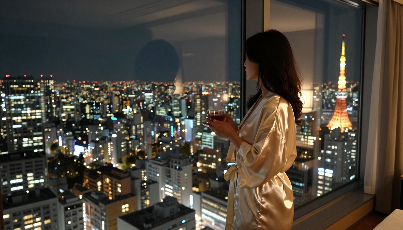Tokyo high-rise window — city night view Tokyo high-rise window — city night view