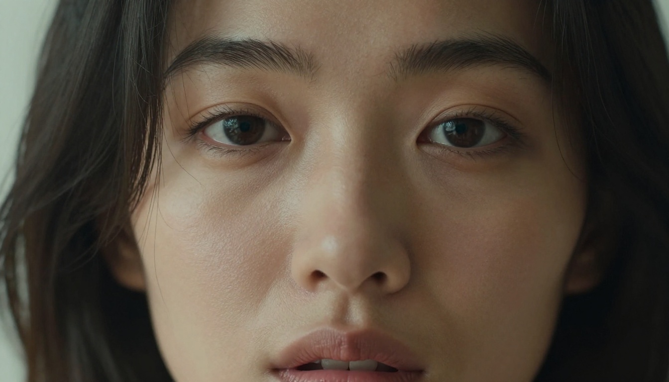 Extreme close-up portrait showing natural photorealistic skin texture and detail Extreme close-up portrait showing natural photorealistic skin texture and detail