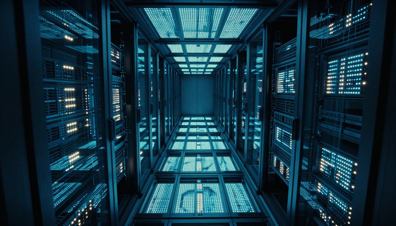 Server racks in a data center representing the infrastructure behind AI content analysis at scale