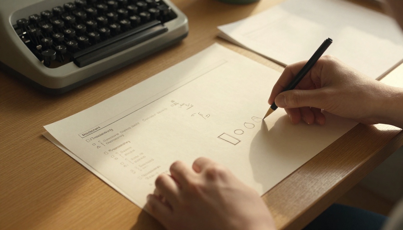 Index cards being sorted into labeled file folders on a desk