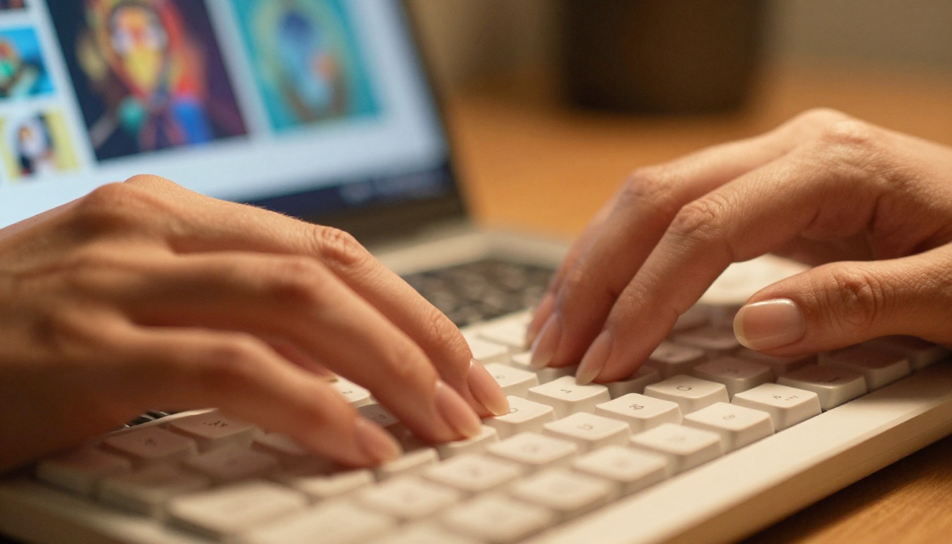 Hands typing on backlit mechanical keyboard Hands typing on backlit mechanical keyboard
