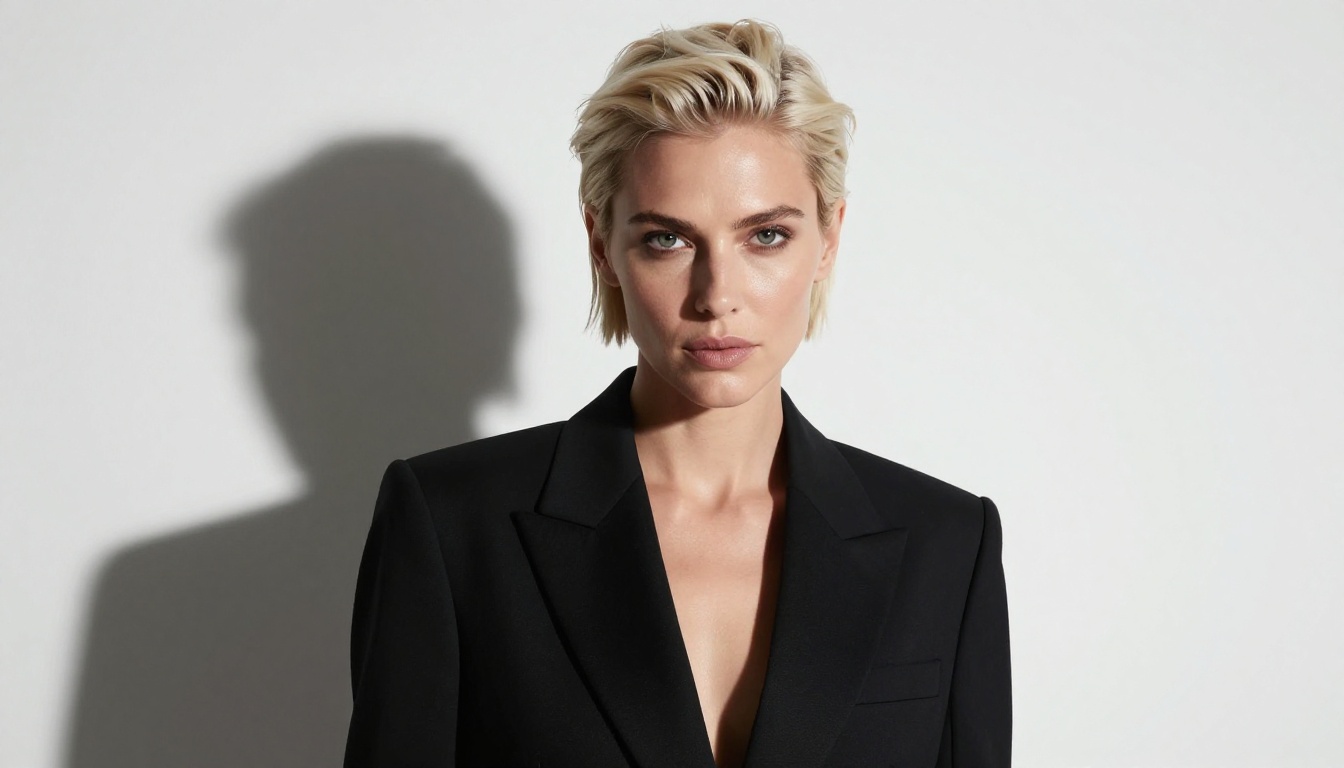 Two generated portrait images displayed in a creative studio environment showing AI generation in action