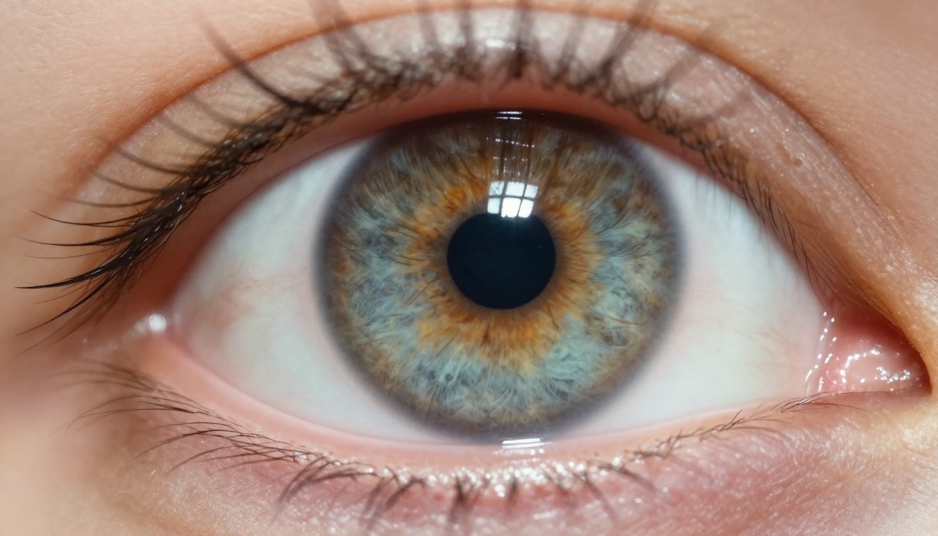 Extreme macro close-up of a human eye with photorealistic iris detail in 8K