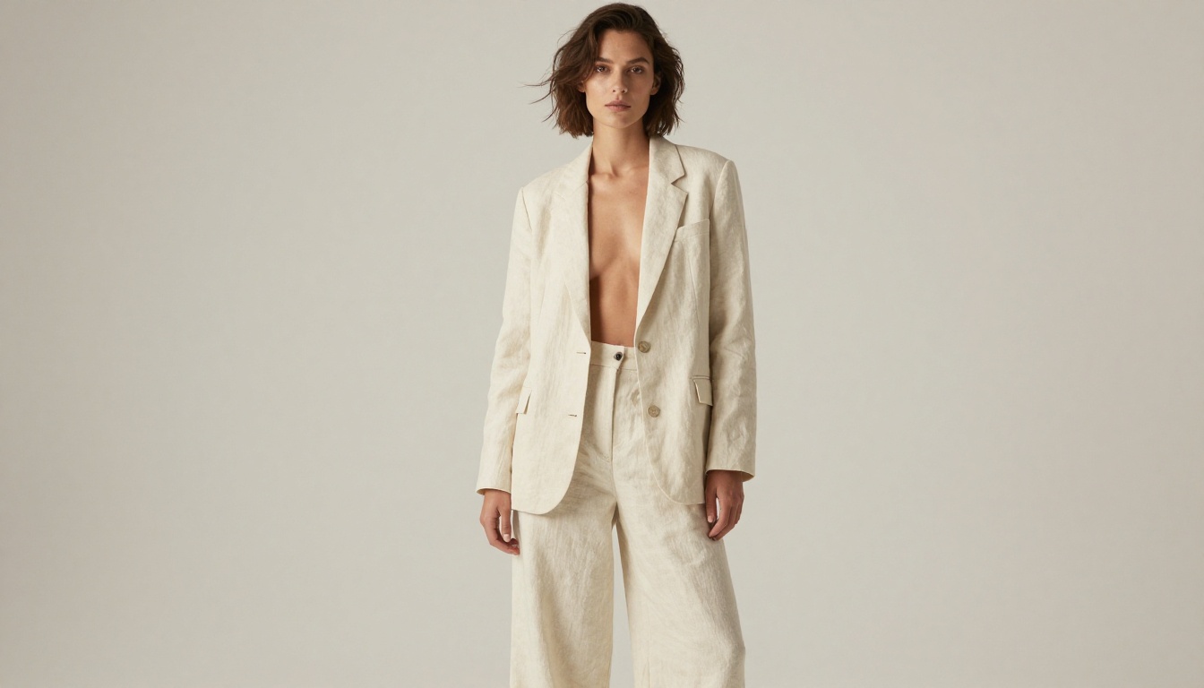 Female fashion model in a minimalist studio setting, showing how high-quality fashion photography can be transformed into motion ad creative with AI animation