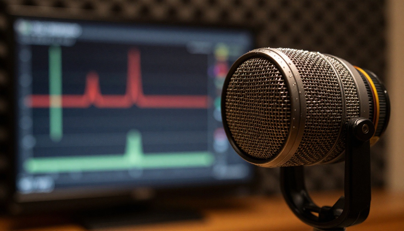 Close-up macro shot of a premium condenser microphone capsule