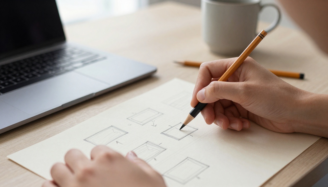 Storyboard sketch and creative concept planning