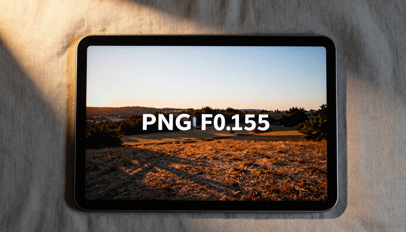 Bold video thumbnail design on tablet with dramatic landscape background