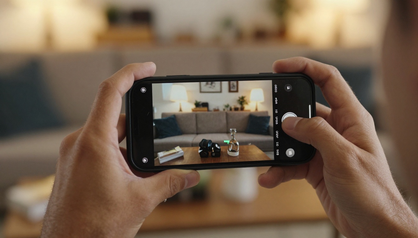 A person watching a finished AI video on a smartphone held horizontally in both hands