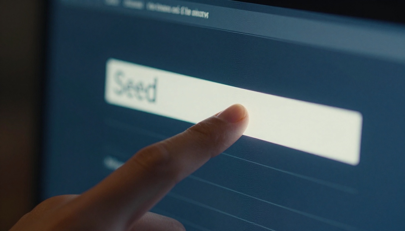Close-up of seed number field on AI image generation interface