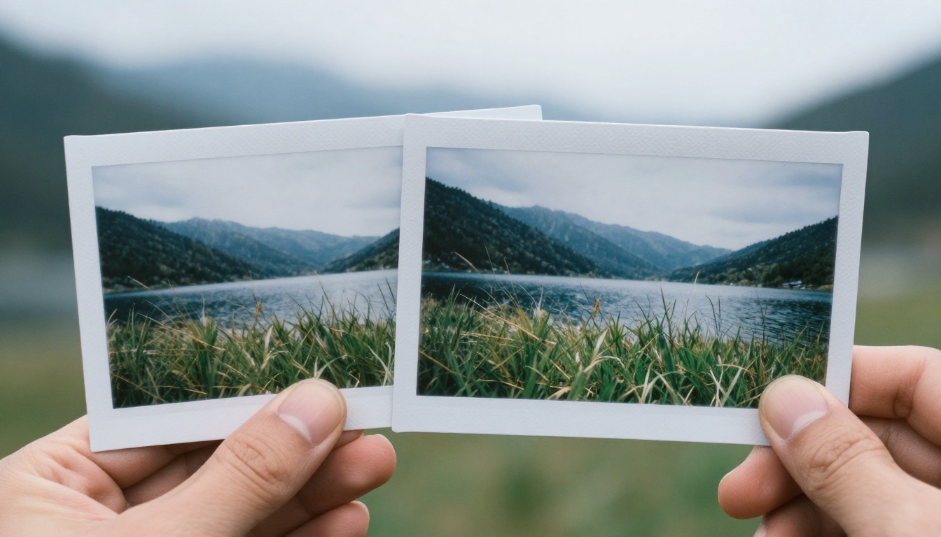 Two printed photographs held side by side showing the difference in AI image quality between 2024 and 2026 Two printed photographs held side by side showing the difference in AI image quality between 2024 and 2026