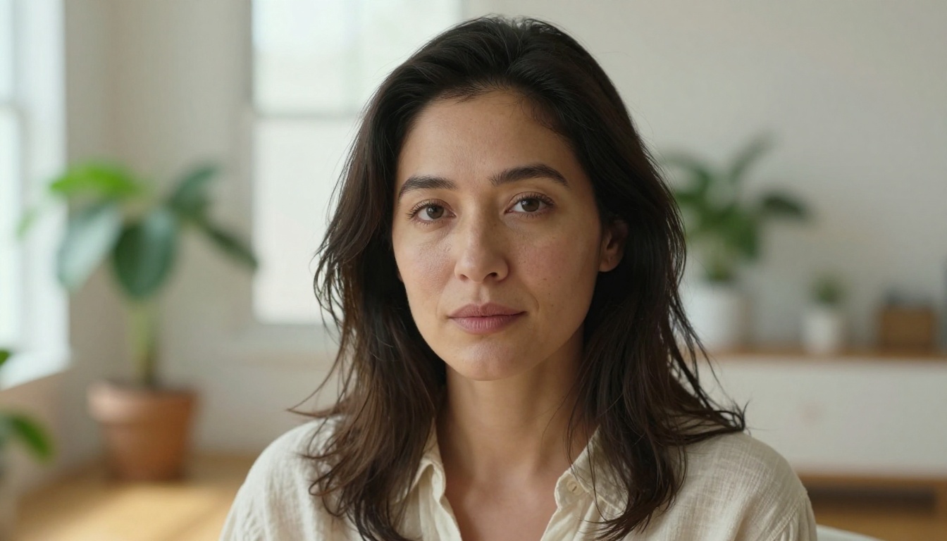 Photorealistic AI portrait of a woman showing extraordinary skin texture, individual hair strands, and natural window lighting detail Photorealistic AI portrait of a woman showing extraordinary skin texture, individual hair strands, and natural window lighting detail