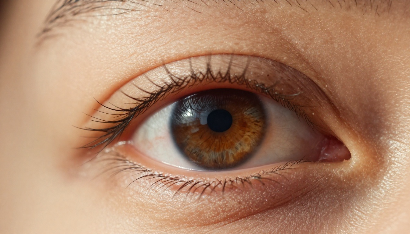 Extreme macro close-up showing high-resolution print surface with individual ink dots and detailed eye texture