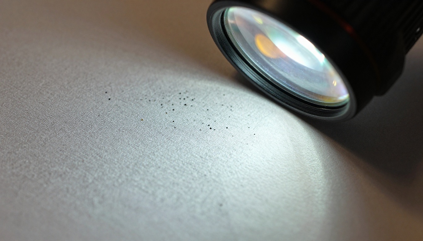 Macro view of pixel grain at the boundary between sharp and blurry regions of a photograph, shot on a lightbox with cold backlight
