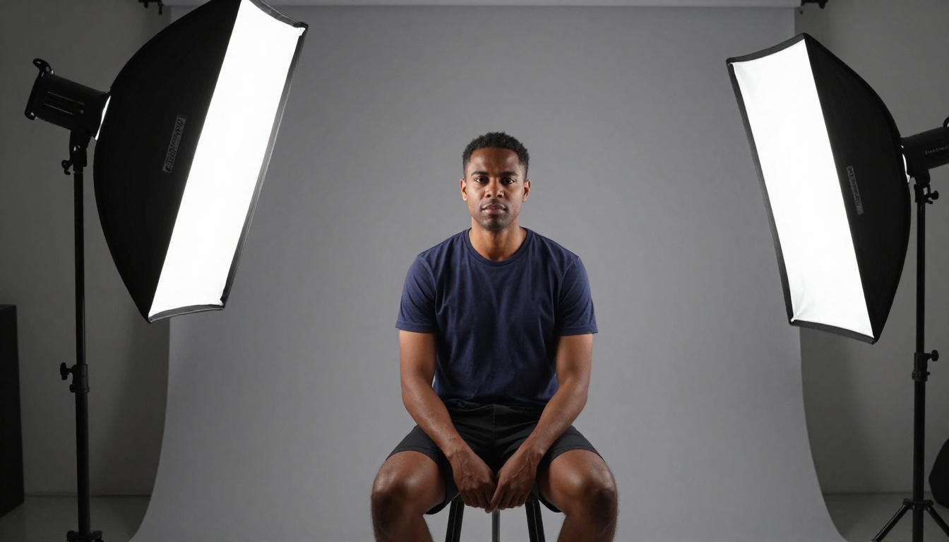 Studio lighting setup for creating clean character reference portraits for AI video