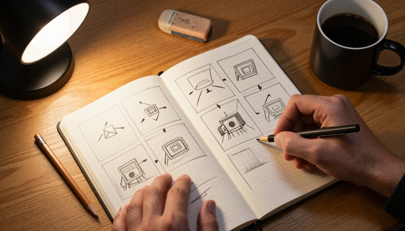 Storyboard sketching for video pre-production