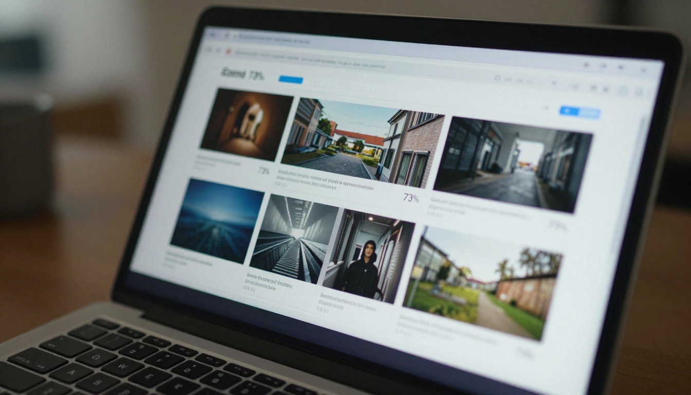 AI dashboard showing batch image generation in progress with thumbnail grid