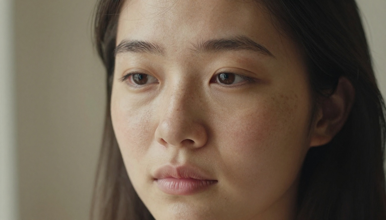 Natural-looking AI portrait with realistic skin texture and visible freckles, authentic close-up