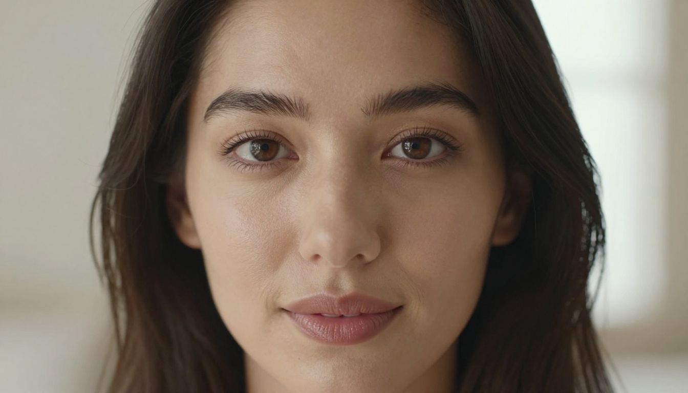 Close-up glamour portrait with soft Rembrandt lighting