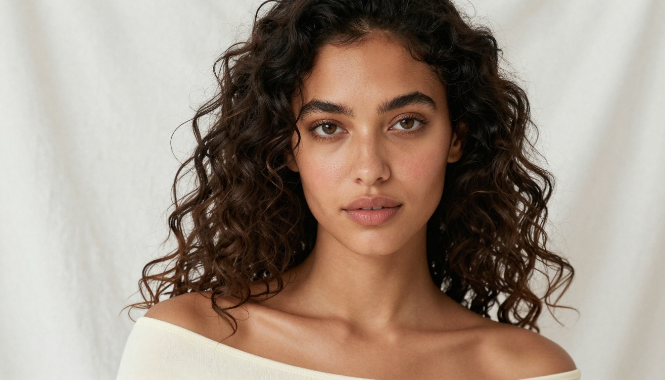 Close-up portrait with natural studio lighting