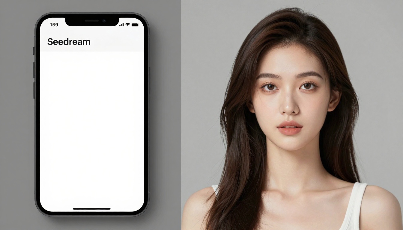 AI selfie prompt-to-result concept, clean studio aesthetic