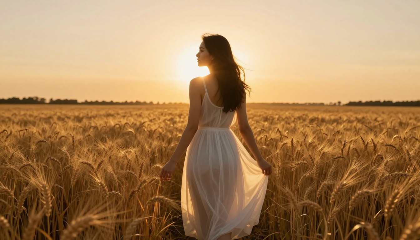 Golden hour wheat field backlit silhouette photography Golden hour wheat field backlit silhouette photography