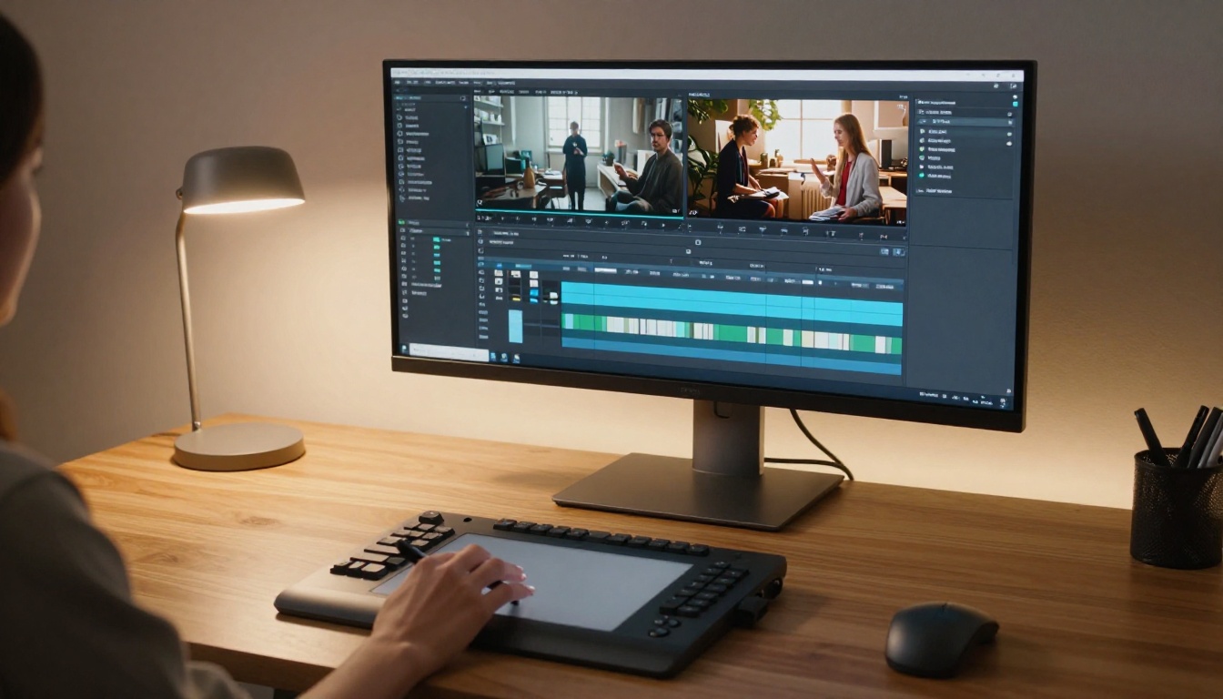 Creative workstation setup with video interface