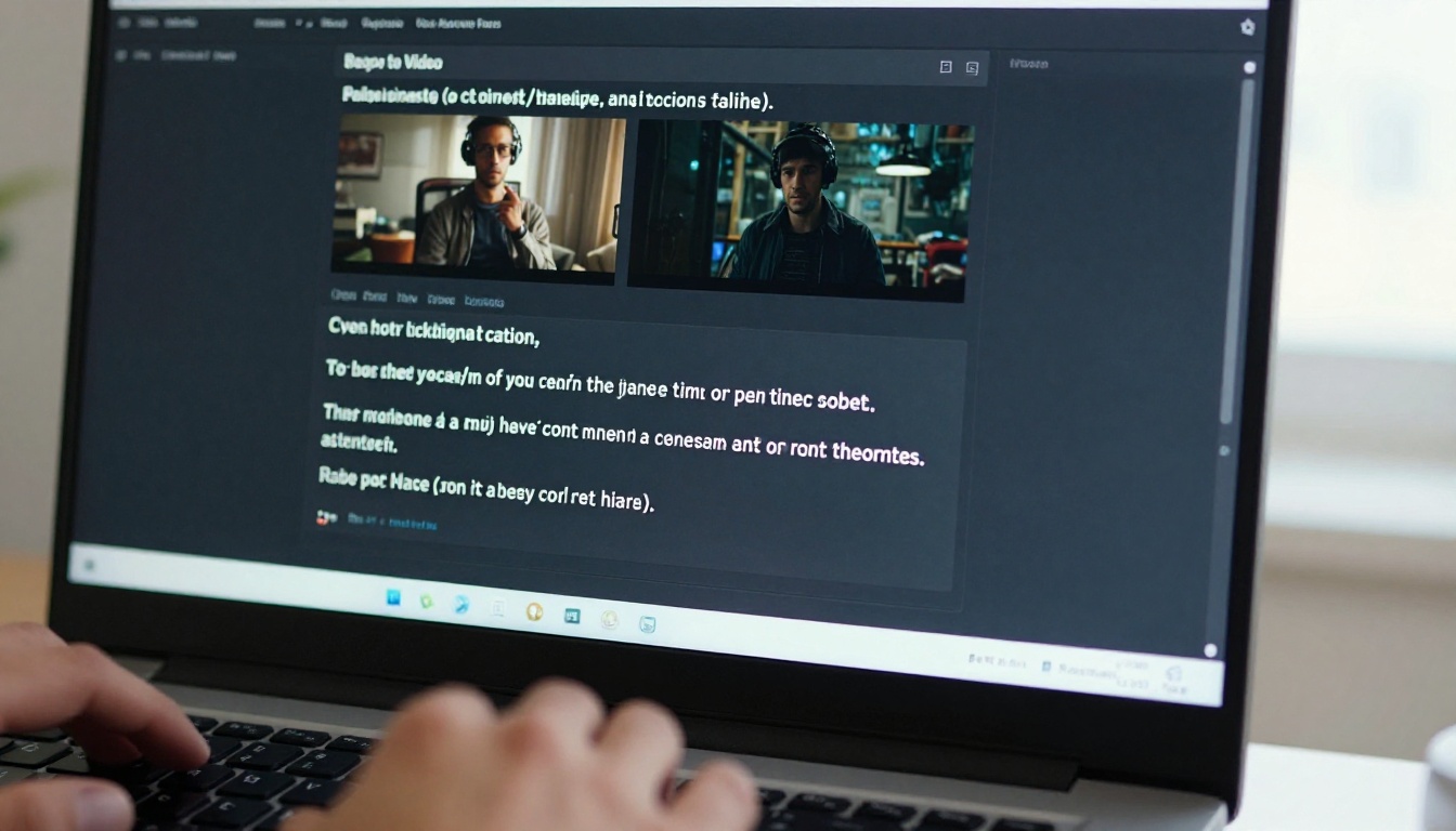 AI video generation interface on monitor screen