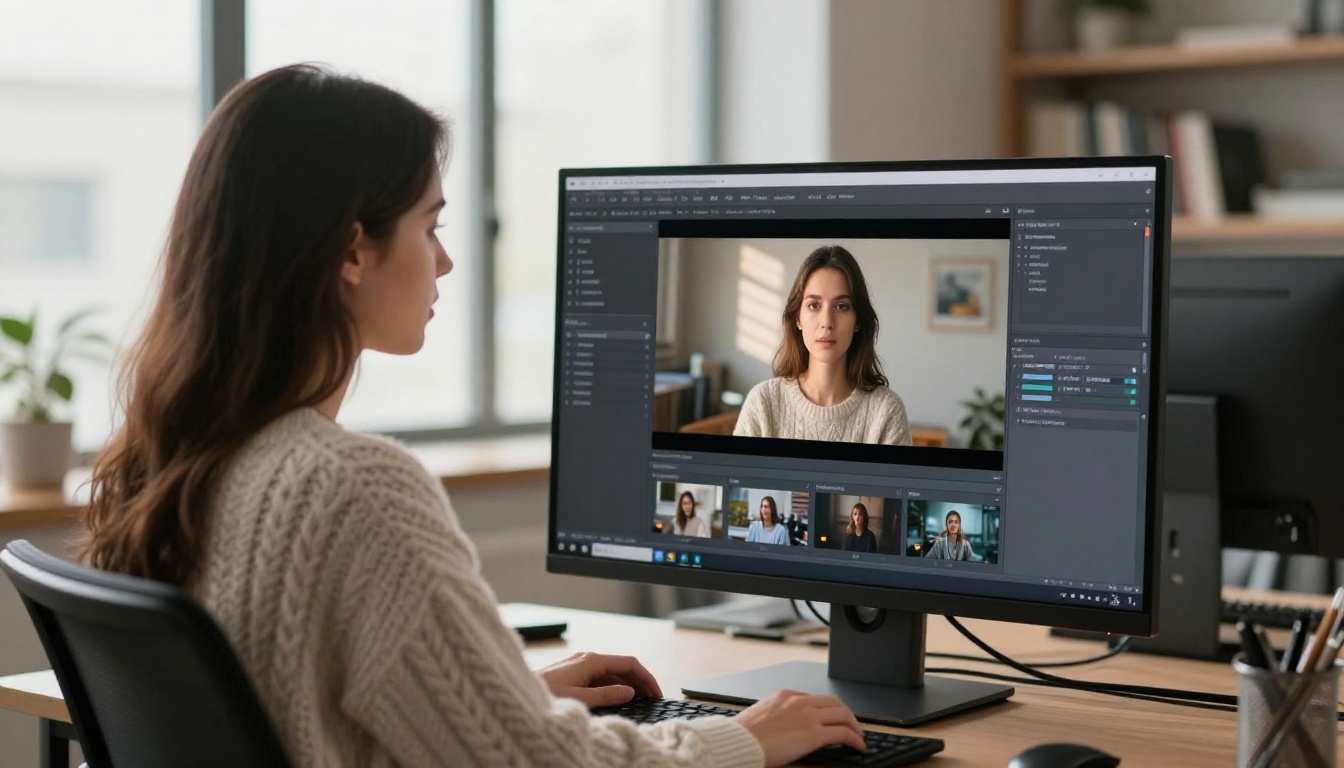 Creative director reviewing AI-generated video storyboards