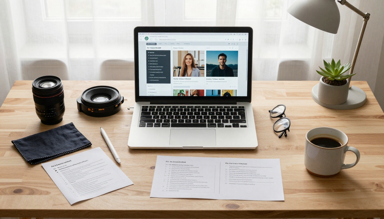 AI video model selection dashboard on laptop AI video model selection dashboard on laptop