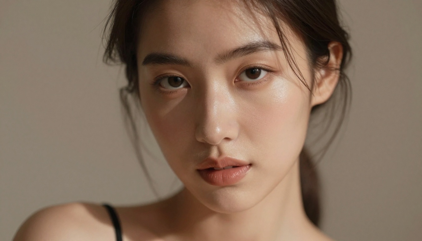 Close-up glamour portrait for source frame creation