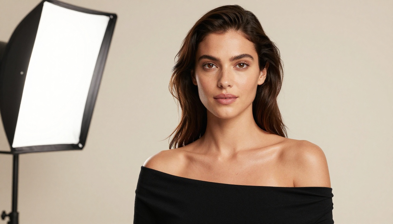 Studio glamour portrait showing professional quality output