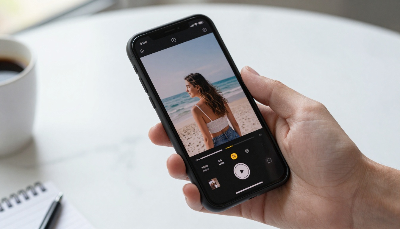 Phone screen displaying vertical 9:16 video player