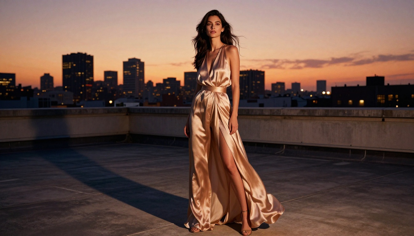 Fashion editorial rooftop shoot, photorealistic AI image Fashion editorial rooftop shoot, photorealistic AI image
