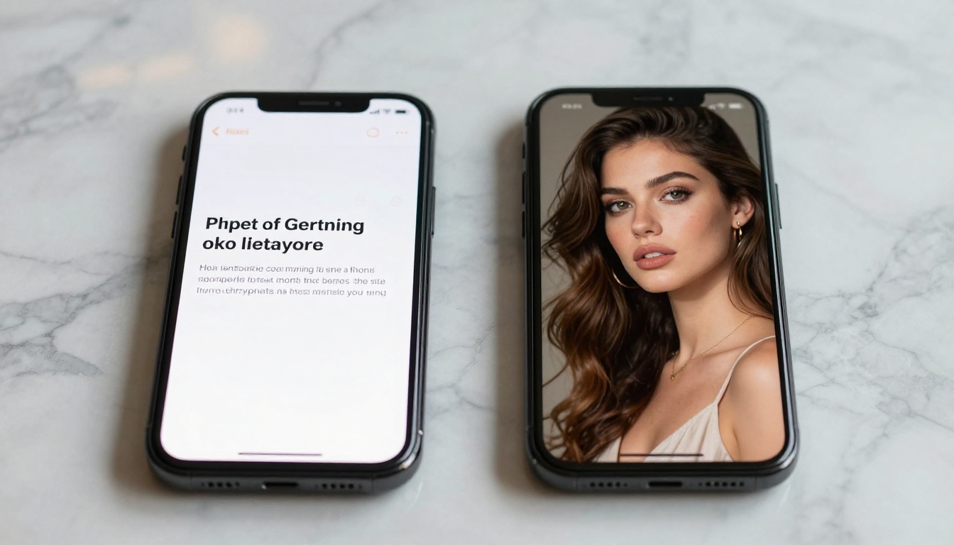 Two smartphones showing AI prompt on left and photorealistic result on right