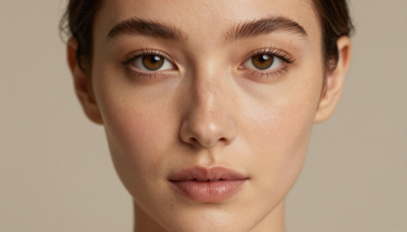 Close-up portrait with natural skin texture and soft studio window light