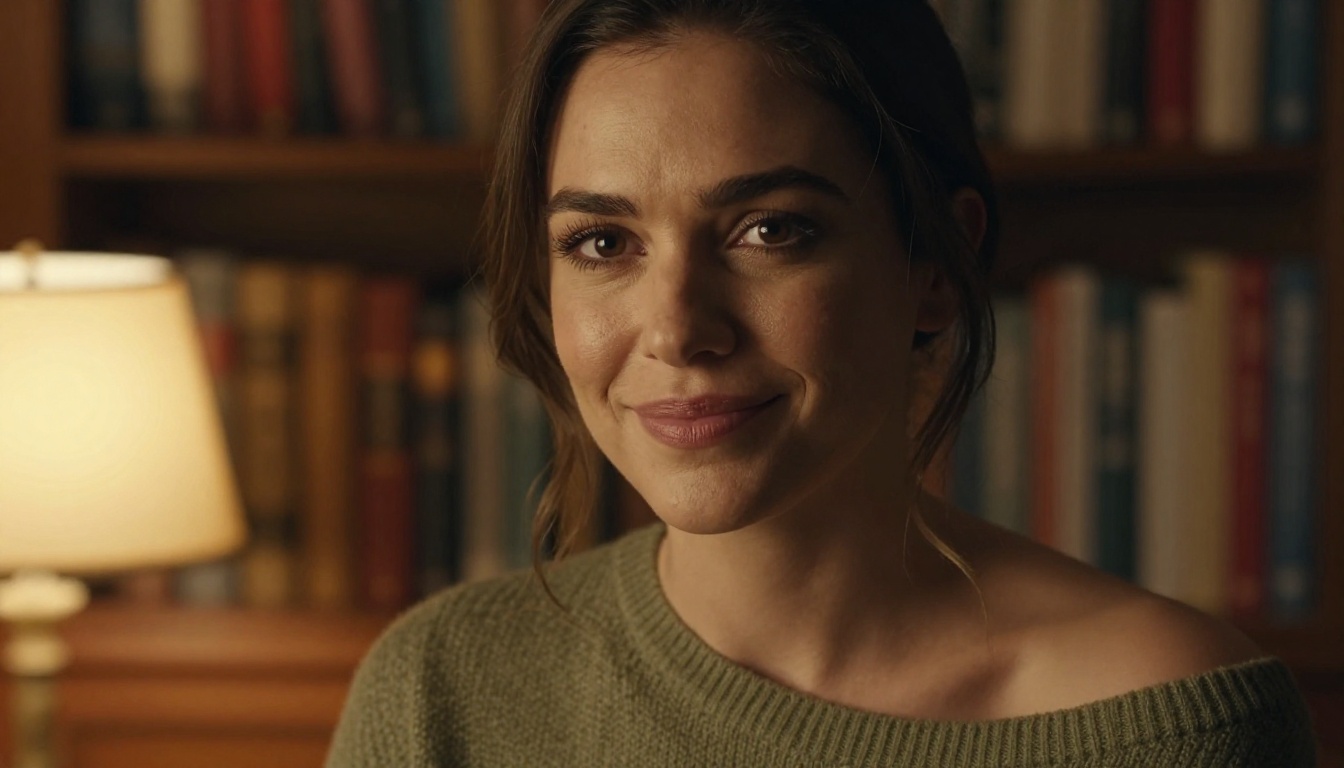 Portrait of a confident woman in warm tungsten lighting
