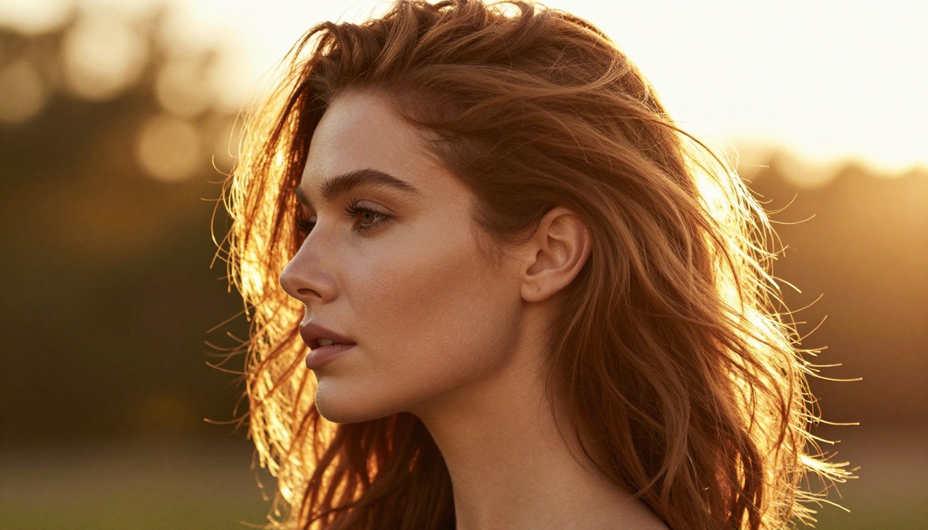 Side profile portrait showing realistic hair texture and skin detail