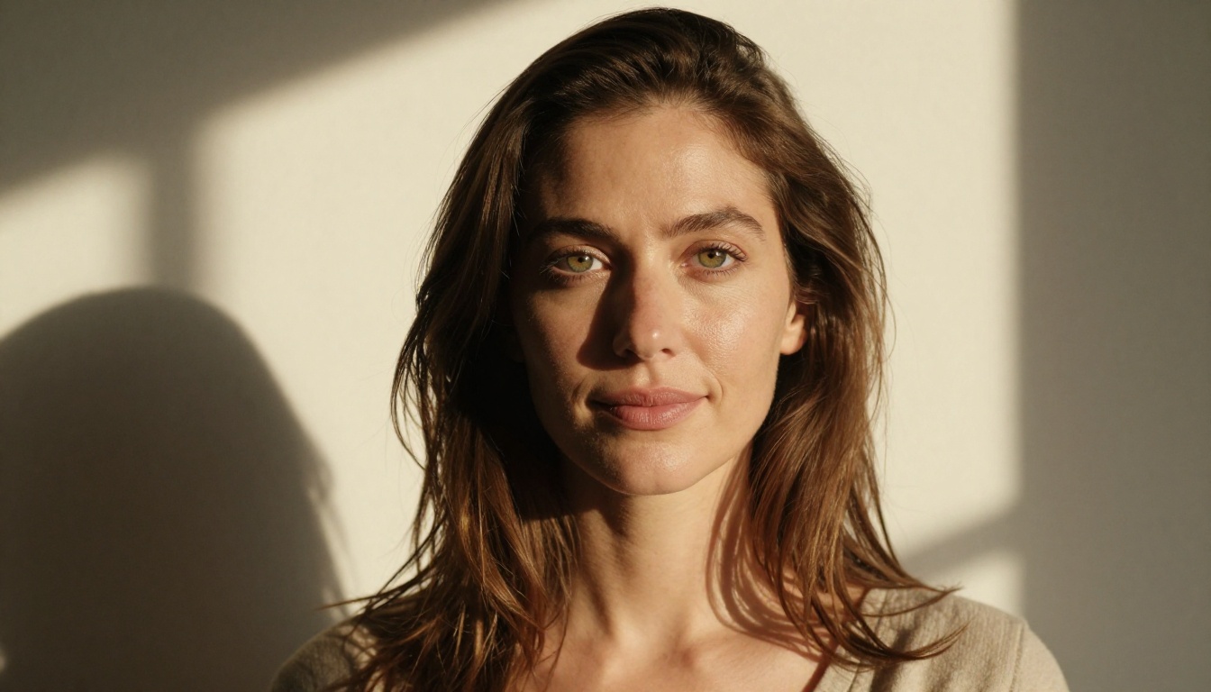 Confident portrait with direct eye contact and warm directional light