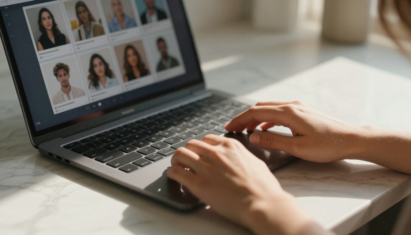 AI model selection interface on a laptop showing image-to-video options AI model selection interface on a laptop showing image-to-video options