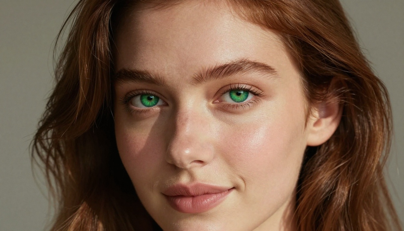 Close-up hyperrealistic portrait showing skin texture quality achievable with AI models
