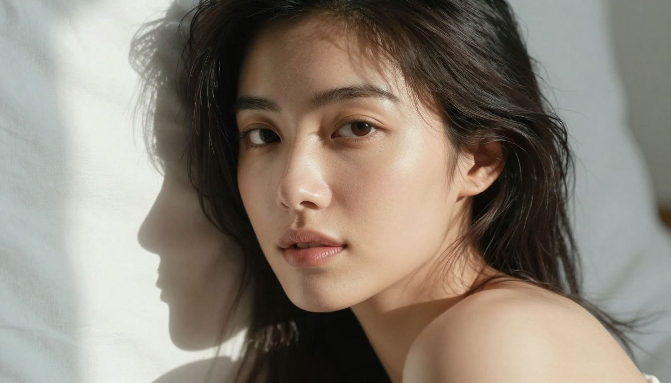 Artistic morning portrait of a beautiful woman