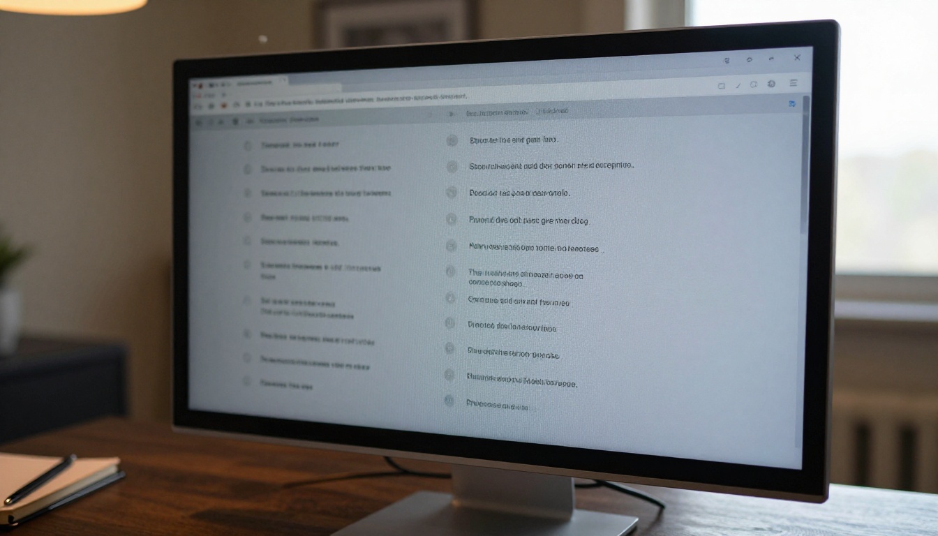 Close-up of clean minimal AI chat interface on a high-resolution monitor