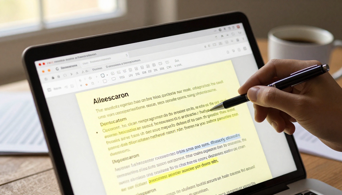 Researcher using AI to summarize and cross-reference documents