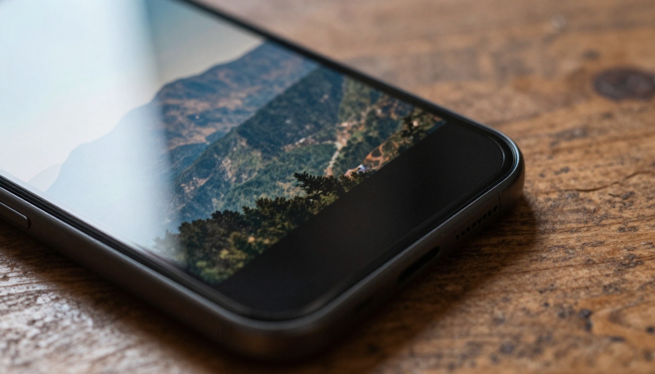 Smartphone displaying a short mountain video clip Smartphone displaying a short mountain video clip