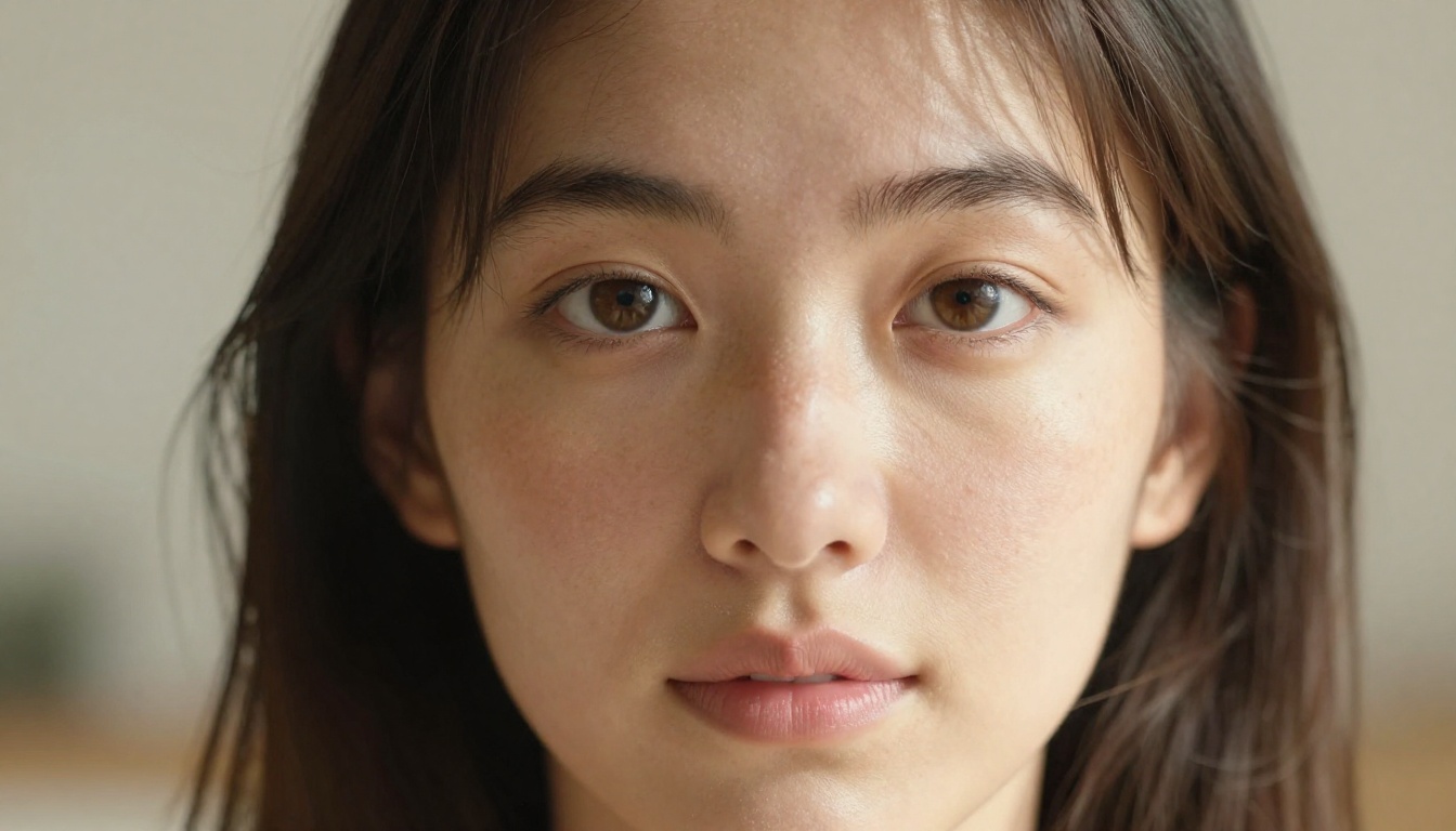 Extreme close-up portrait showing hyperrealistic skin texture, natural pores and window light, photorealistic 8K