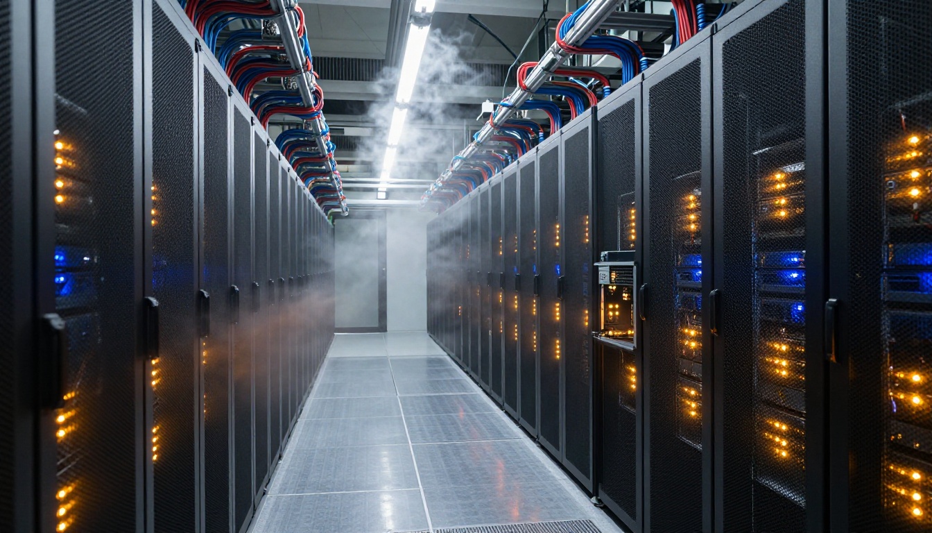 Modern data center infrastructure powering frontier AI models