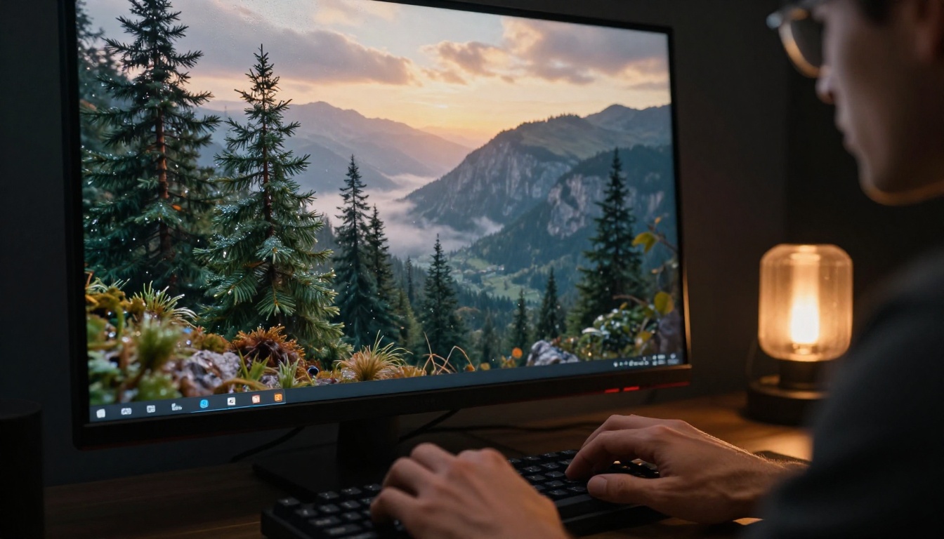 Creator analyzing AI video output at studio desk