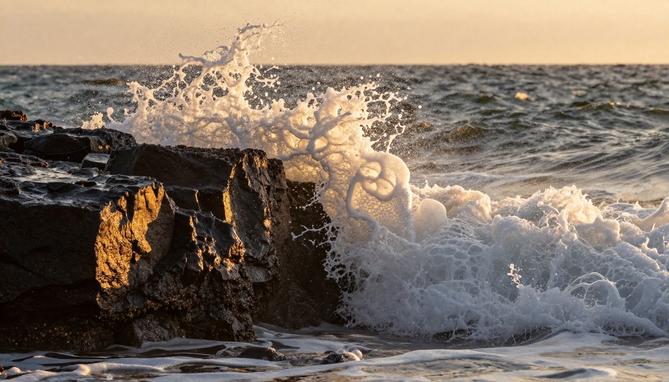 Photorealistic ocean waves showing AI physics capability